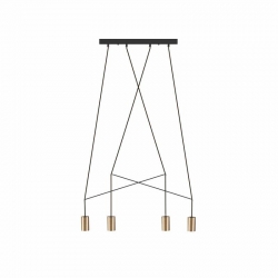Nowodvorski lampa wisząca IMBRIA GU10 x 4 Lity mosiądz Przewód w oplocie Mosiądz 220-230 V MAX: 10W only LED