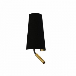 Nowodvorski kinkiet z włącznikiem FARO E27, G9 x 2 Tkanina Lity mosiądz Czarno-Złoty 220-230 V MAX: 40W, 10W only LED