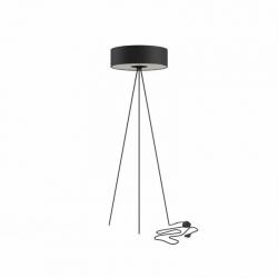 Nowodvorski Lampa podłogowa CADILAC E27 x 3 Tkanina Stal lakierowana Czarny 220-230 V MAX: 25W only LED