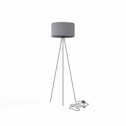 Nowodvorski Lampa podłogowa CADILAC E27 x 1 Tkanina Stal lakierowana Szary 220-230 V MAX: 40W