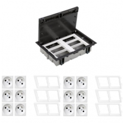 KONTAKT SIMON FLOOR BOX puszka podłogowa 12x gniazdo pojedyncze z/u do podłóg technicznych ( podniesionych )
