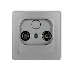 Karlik DECO gniazdo abonenckie RTV przelotowe 12dB srebrny metalik PODTYNKOWY bez ramki IP 20 7DG12P