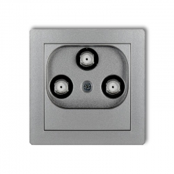 Karlik DECO gniazdo multimedialne 3F DATA Vectra srebrny metalik PODTYNKOWY bez ramki IP 20 7DGMV