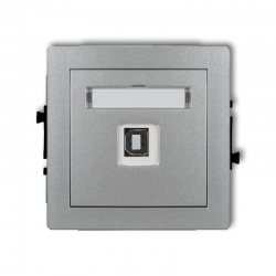 Karlik DECO gniazdo pojedyncze USB-AB 2.0 srebrny metalik PODTYNKOWY bez ramki IP 20 7DGUSB-3