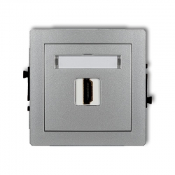 Karlik DECO gniazdo pojedyncze HDMI srebrny metalik PODTYNKOWY bez ramki IP 20 7DHDMI-1