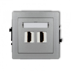 Karlik DECO gniazdo podwójne HDMI srebrny metalik PODTYNKOWY bez ramki IP 20 7DHDMI-2
