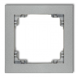 Karlik DECO Ramka uniwersalna pojedyncza z tworzywa srebrny metalik PODTYNKOWY  IP 20 7DR-1
