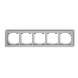 Karlik DECO Ramka uniwersalna 5-krotna z tworzywa srebrny metalik PODTYNKOWY  IP 20 7DR-5