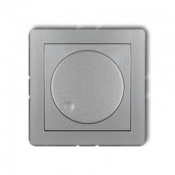 Karlik DECO elektroniczny regulator oświetlenia przyciskowo-obrotowego srebrny metalik PODTYNKOWY bez ramki IP 20, 230V~ 50Hz 40-400W 7DRO-1