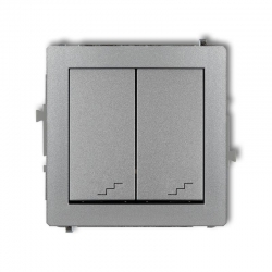 Karlik DECO łącznik podwójny schodowy srebrny metalik PODTYNKOWY bez ramki IP 20 10AX 250V 7DWP-33