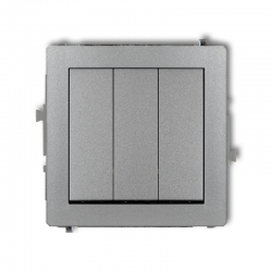 Karlik DECO łącznik potrójny srebrny metalik PODTYNKOWY bez ramki IP20 10AX 250V 7DWP-7