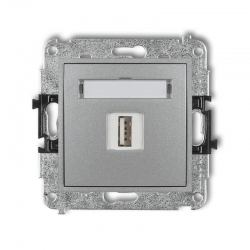 Karlik MINI Gniazdo pojedyncze USB-AA 2.0 srebrny metalik 7MGUSB-1