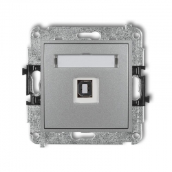 Karlik MINI Gniazdo pojedyncze USB-AB 2.0 srebrny metalik 7MGUSB-3