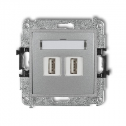Karlik MINI Gniazdo podwójne 2xUSB-AA 3.0 srebrny metalik 7MGUSB-6