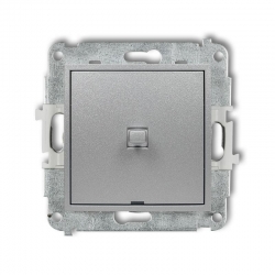 Karlik MINI Przycisk zwierny w stylu amerykańskim srebrny metalik 7MWPUS-4.1