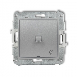 Karlik MINI Przycisk zwierny światło w stylu amerykańskim srebrny metalik 7MWPUS-5