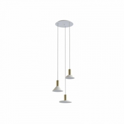 Nowodvorski lampa wisząca HERMANOS GU10 x 3 Stal lakierowana Lity mosiądz Biały 220-230 V MAX: 10W only LED