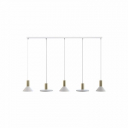 Nowodvorski lampa wisząca HERMANOS GU10 x 5 Stal lakierowana Lity mosiądz Biały 220-230 V MAX: 10W only LED