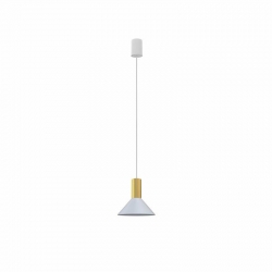Nowodvorski lampa wisząca HERMANOS GU10 x 1 Stal lakierowana Lity mosiądz Biały 220-230 V MAX: 10W only LED