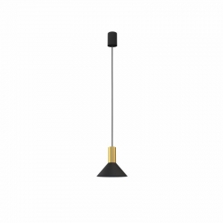 Nowodvorski lampa wisząca HERMANOS GU10 x 1 Stal lakierowana Lity mosiądz Czarny 220-230 V MAX: 10W only LED