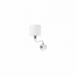 Nowodvorski kinkiet NEWPORT E14 x 1 Szkło Tkanina Biały ~220-230 V MAX: 1x40W