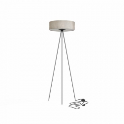 Nowodvorski Lampa podłogowa CADILAC E27 x 3 Tkanina Stal lakierowana Szary 220-230 V MAX: 25W only LED