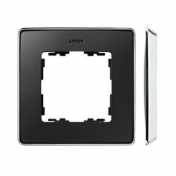 Kontakt Simon Simon 82 Detail Ramka 1-krotna, Detail SELECT-metal, GRAFIT / podstawa Chrom