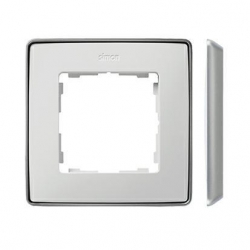 Kontakt Simon Simon 82 Detail Ramka 1-krotna, Detail SELECT-metal, BIAŁA / podstawa Aluminium