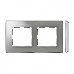 Kontakt Simon Simon 82 Detail Ramka 2-krotna, Detail SELECT-metal, ALUMINIUM / podstawa Chrom