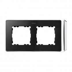 Kontakt Simon Simon 82 Detail Ramka 2-krotna, Detail SELECT-metal, GRAFIT / podstawa Chrom