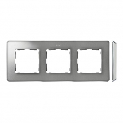 Kontakt Simon Simon 82 Detail Ramka 3-krotna, Detail SELECT-metal, ALUMINIUM / podstawa Chrom