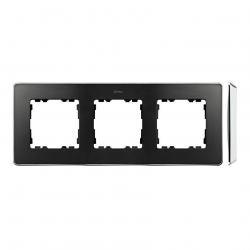 Kontakt Simon Simon 82 Detail Ramka 3-krotna, Detail SELECT-metal, GRAFIT / podstawa Chrom