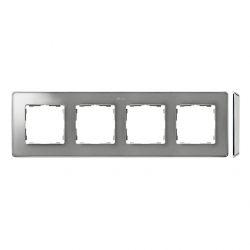 Kontakt Simon Simon 82 Detail Ramka 4-krotna, Detail SELECT-metal, ALUMINIUM / podstawa Chrom