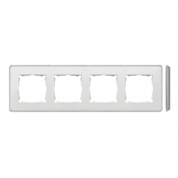 Kontakt Simon Simon 82 Detail Ramka 4-krotna, Detail SELECT-metal, BIAŁA / podstawa Aluminium