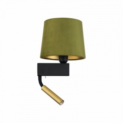 Nowodvorski kinkiet z włącznikiem CHILLIN E27, G9 x 2 Aksamit Stal lakierowana Zielono-złoty ~220-230 V MAX: 40W, 1x10W only LED