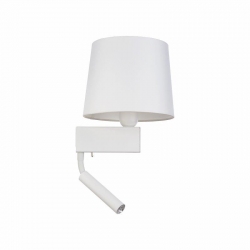 Nowodvorski kinkiet z włącznikiem CHILLIN E27, G9 x 2 Tkanina Stal lakierowana Biały ~220-230 V MAX: 40W, 1x10W only LED
