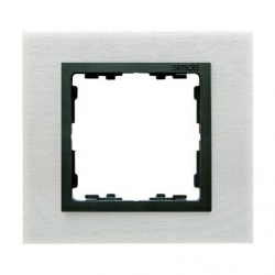 Kontakt Simon Simon 82 Nature Ramka 1-krotna Nature-metal, Inox mat / pierścień grafit