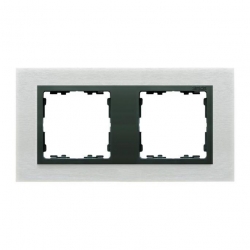 Kontakt Simon Simon 82 Nature Ramka 2-krotna Nature-metal, Inox mat / pierścień grafit