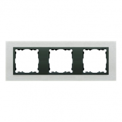 Kontakt Simon Simon 82 Nature Ramka 3-krotna Nature-metal, Inox mat / pierścień grafit