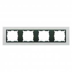 Kontakt Simon Simon 82 Nature Ramka 4-krotna Nature-metal, Inox mat / pierścień grafit