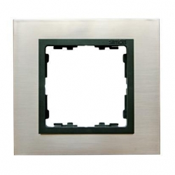 Kontakt Simon Simon 82 Nature Ramka 1-krotna Nature, Stal Inox / pierścień grafit