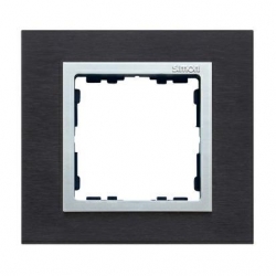 Kontakt Simon Simon 82 Nature Ramka 1-krotna Nature-metal, Inox czarny / pierścień aluminium