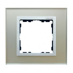 Kontakt Simon Simon 82 Nature Ramka 1-krotna Nature-szkło, Srebrna / pierścień aluminium mat