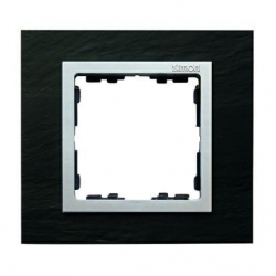 Kontakt Simon Simon 82 Nature Ramka 1-krotna Nature, Łupek / pierścień aluminum mat