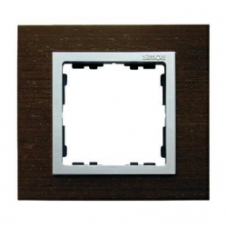 Kontakt Simon Simon 82 Nature Ramka 1-krotna Nature-drewno, Wenge / pierścień aluminium mat