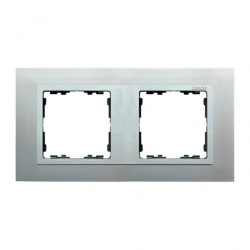 Kontakt Simon Simon 82 Nature Ramka 2-krotna Nature-metal, Aluminium / pierścień aluminium mat