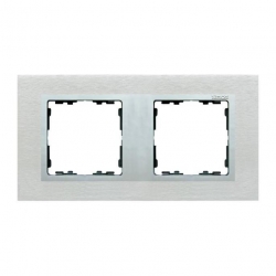 Kontakt Simon Simon 82 Nature Ramka 2-krotna Nature-metal, Inox mat / pierścień aluminium mat