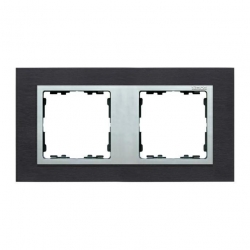 Kontakt Simon Simon 82 Nature Ramka 2-krotna Nature-metal, Inox czarny / pierścień aluminium