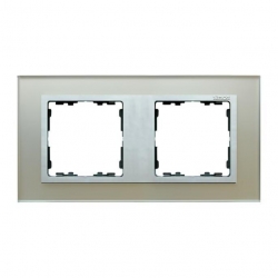 Kontakt Simon Simon 82 Nature Ramka 2-krotna Nature-szkło, Srebrna / pierścień aluminium mat