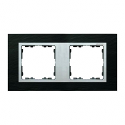 Kontakt Simon Simon 82 Nature Ramka 2-krotna Nature, Łupek / pierścień aluminum mat